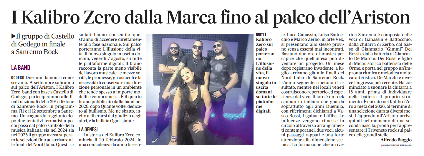 Dalla Marca Trevigiana all’Ariston: Siamo in finale a Sanremo Rock!